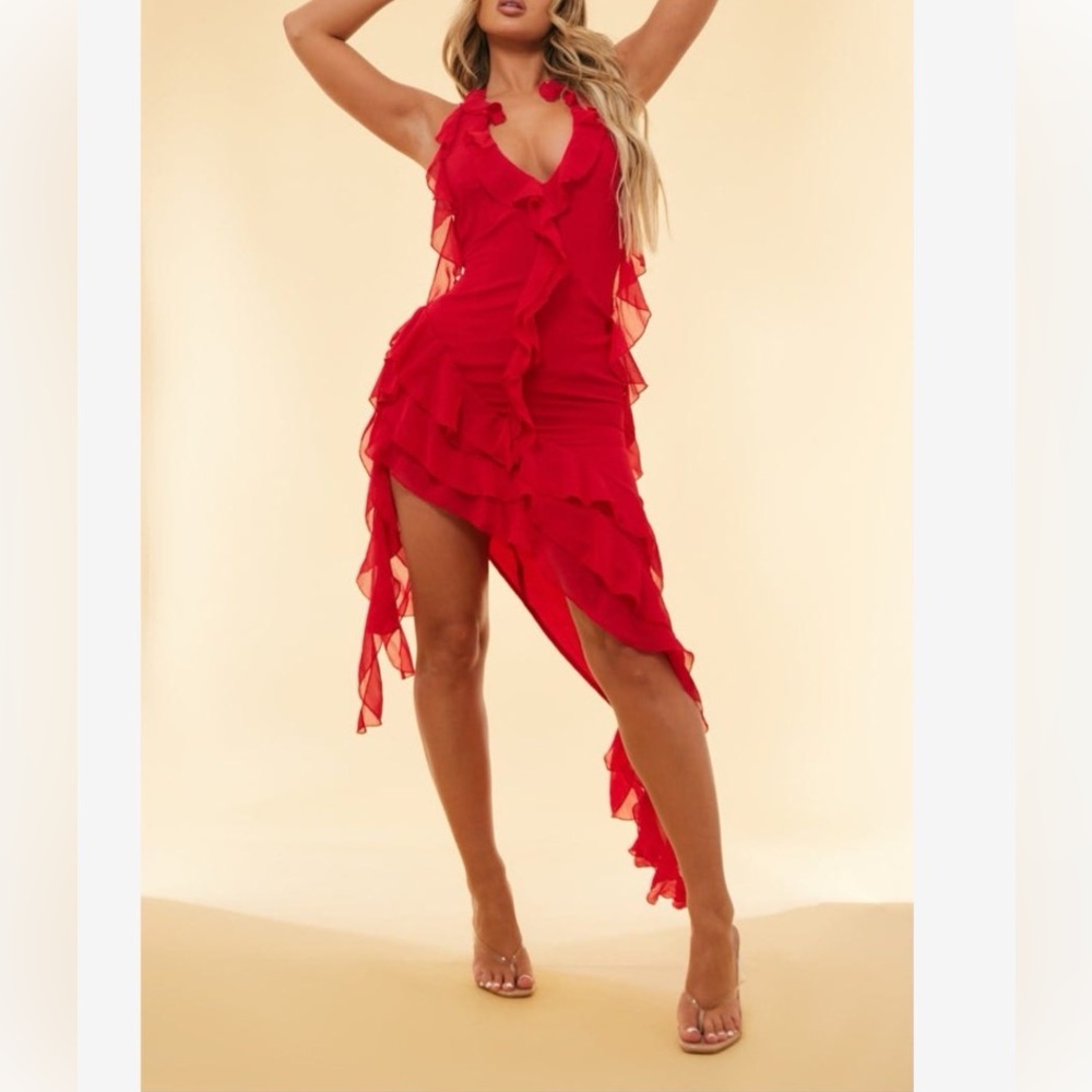 PrettyLittleThing Vibrant Red Dress